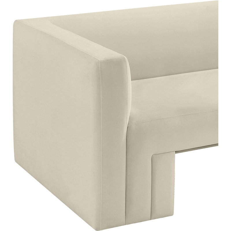 Henson 41" W Velvet Armchair, Cream Velvet
