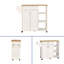 Chariot roulant pour îlot de cuisine sur roulettes avec tablettes ouvertes et étagère à épices avec rangement pour la salle à manger-339481457
