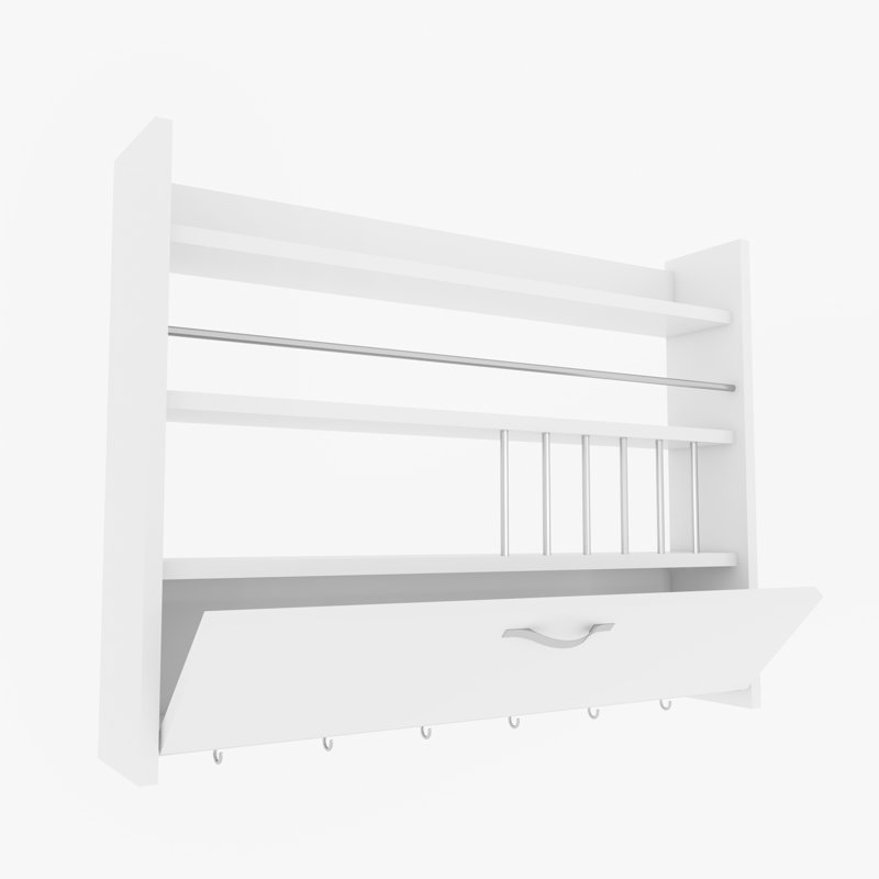 Degraff Cabinet Shelving Rack, White