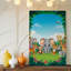 Toile, scène de jungle animée et animée avec une variété d'art mural adorable comprenant deux éléphants joyeux-1235200551
