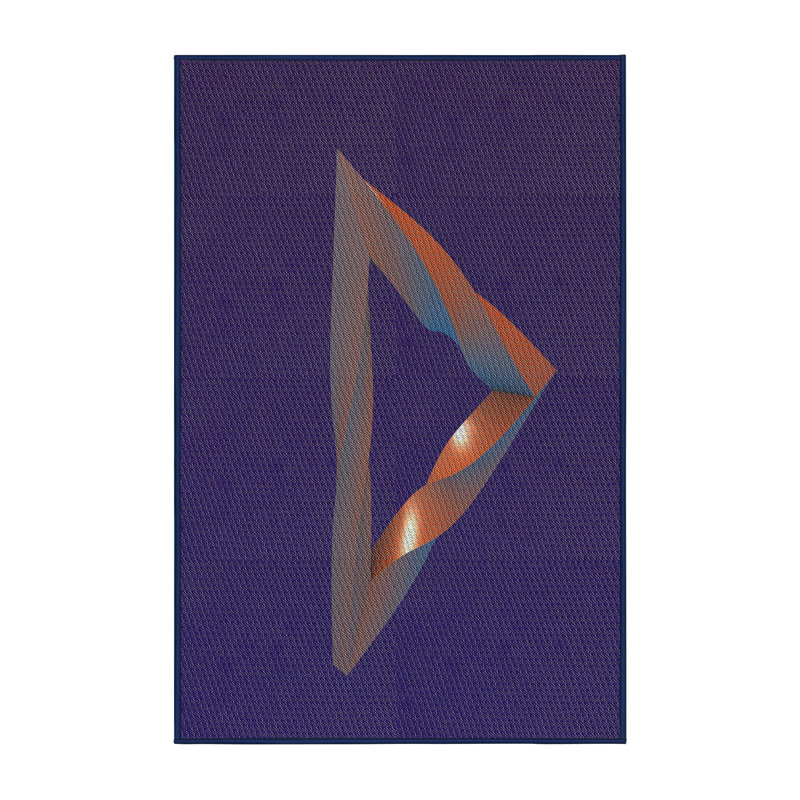 Tapis de zone bleue à motifs, Rectangle 2 pi x 5 pi