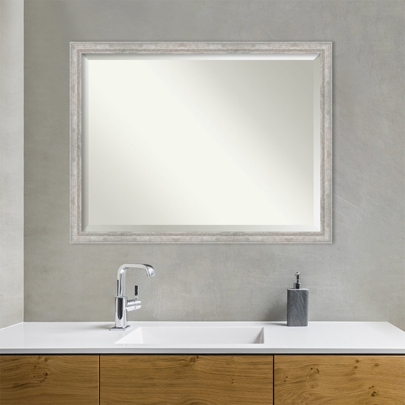 Miroir mural Earmon, 33,25 po x 43,25 po, Argent, Rectangle