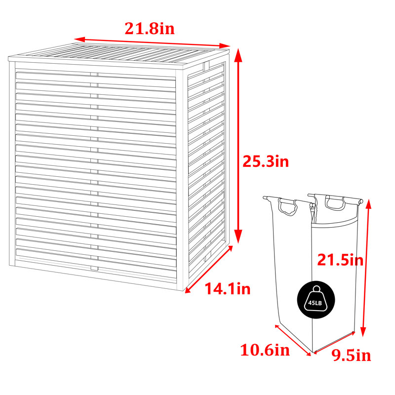 Donnell Bamboo Laundry Hamper with Handles