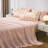  7-Piece King Size Metallic Geometric Comforter Set, Modern Gold Foil Chevron Bedding on Pink, All-Season Microfiber Bed in a Bag with Sheets and Pillow Shams-113728237-113728242