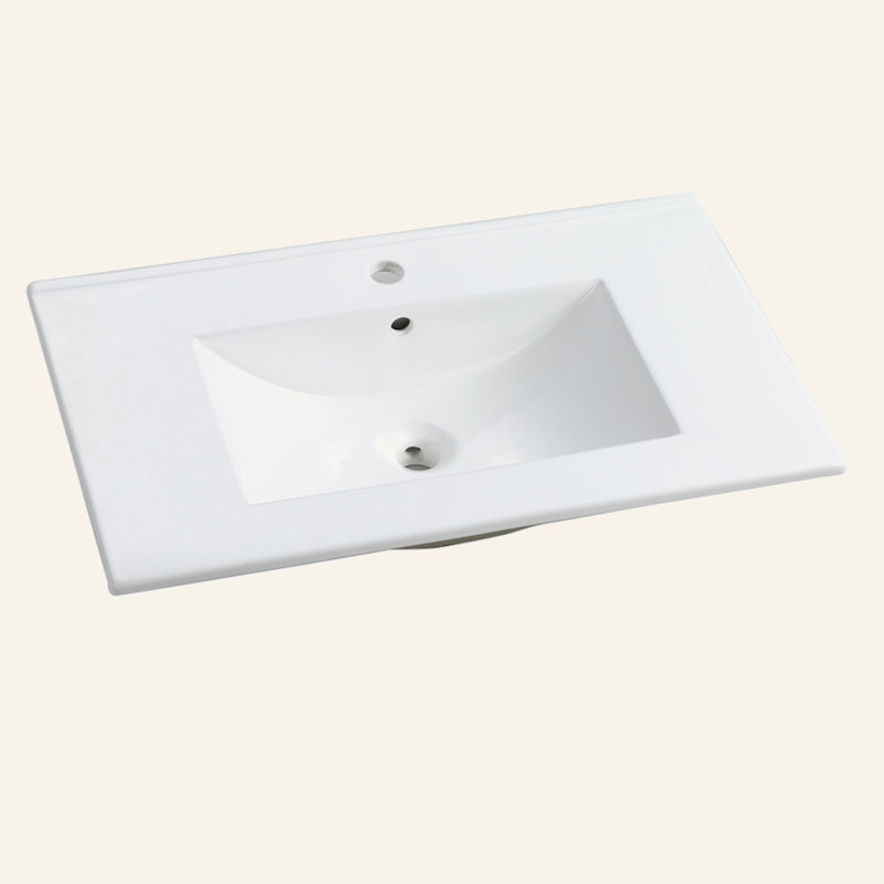 30 Inch Ceramic Vanity Top, 29.9"D X 18.3"W X 6.7"H(Only Basin)