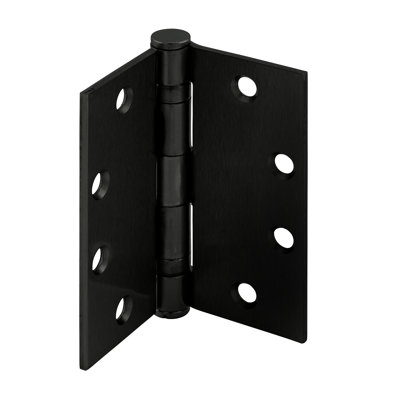 Charnière de porte à roulement à billes pivotant lisse commercial 2, 4 1/2 po x 4 1/2 po avec coins carrés, 4 trous par vantail avec vis, calibre 0,134 po