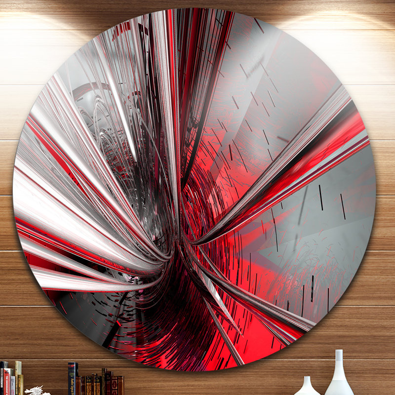 " Fractal 3D Deep Into Middle " by Designart, 12" H x 20" W x 1" D, Metal