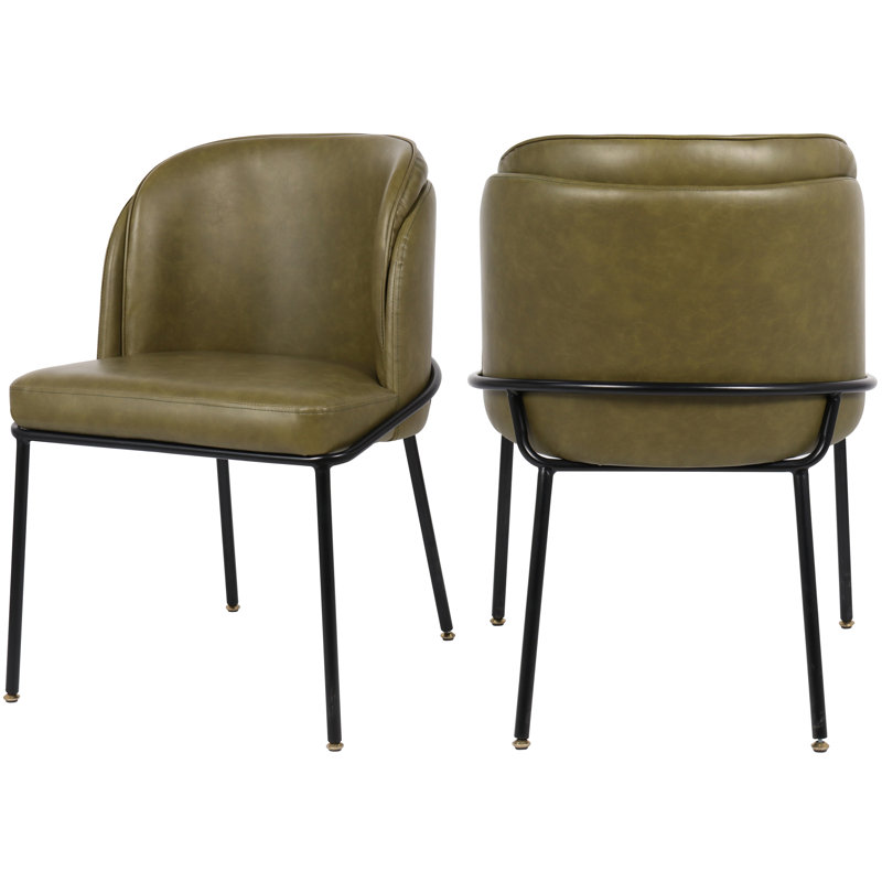 Chaise de salle à manger Jagger, Cuir olive végétalien