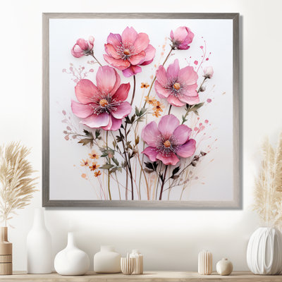 Pink Minimalism Pink Flower - Print