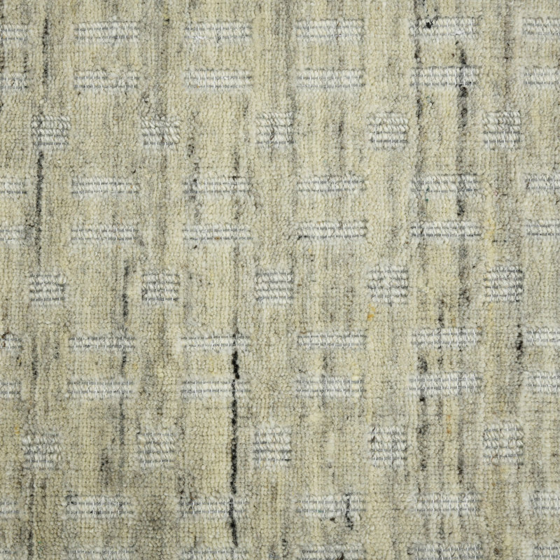 Tapis beige / blanc cassé en laine noué à la main Sundra, Rectangle 3 pi 6 po x 5 pi 6 po