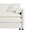 Canapé rembourré en chenille avec repose-pieds, 2 coussins décoratifs, poches latérales-82831041-79838185-79838187