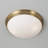 14" W x 5" H 3-Light Flush Mount in Aged Brass with Soft White Glass Diffuser-124409359