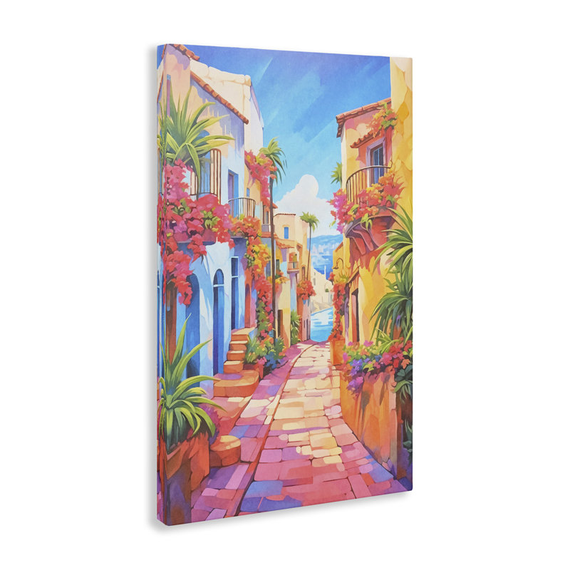 Art mural sur toile «Méditerranée moments» par Andrea Haase, H 24 po x l 16 po