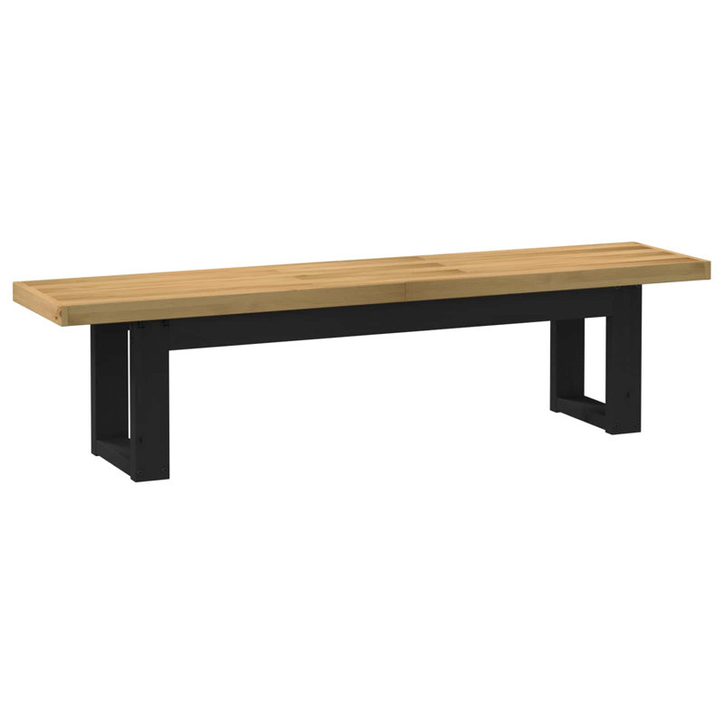 Solid Wood Bench, 45 cm H x 160 cm L x 41 cm D, Natural