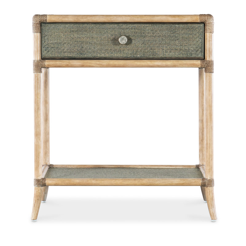 Table de chevet en rotin Retreat, Dune / vert