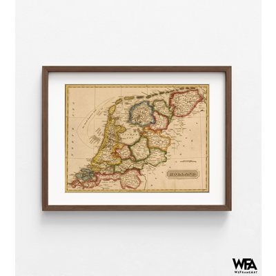 Holland Netherlands 1817, Old Map Of Holland Poster Print, Netherlands Office Map Decor, Europe Antique Map Home Office Decor Print