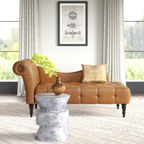 Brown Faux Leather Chaise Lounge Chairs You'll Love | Wayfair