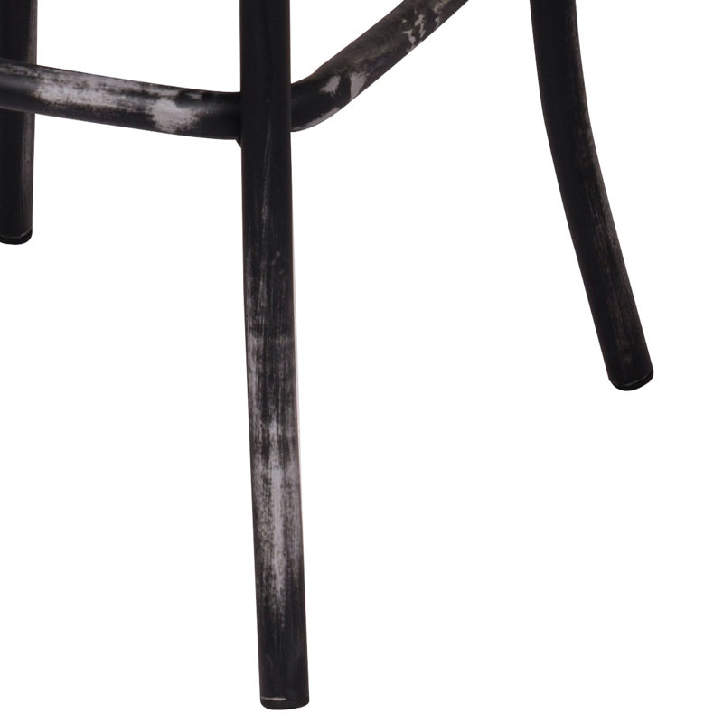 Tabouret de bar avec dossier croisé de finition antique - ajoute une touche distinctive de bois rustique antique