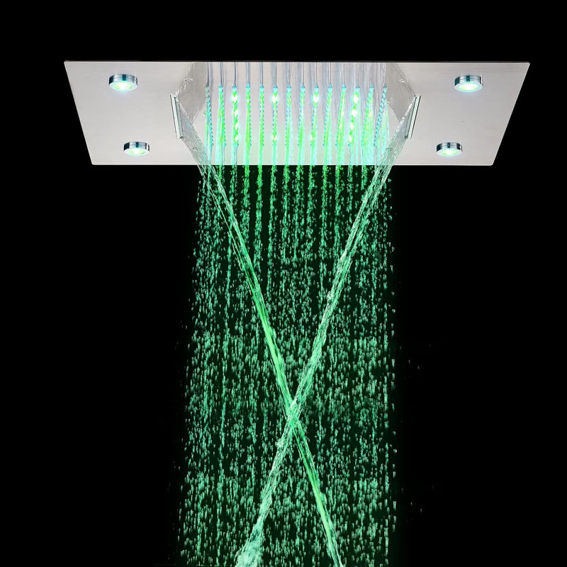 Rain Fixed Shower Head 2.5 GPM GPM with Self-Cleaning, Brushed Nickel