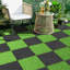 Carreaux de patio à texture de pierre imbriquée - Carreaux de sol bricolage 12 po, polypropylène gris foncé, installation rapide à l'extérieur-113525827