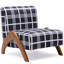 Chaise d'appoint rembourrée avec pieds en bois-1331410859