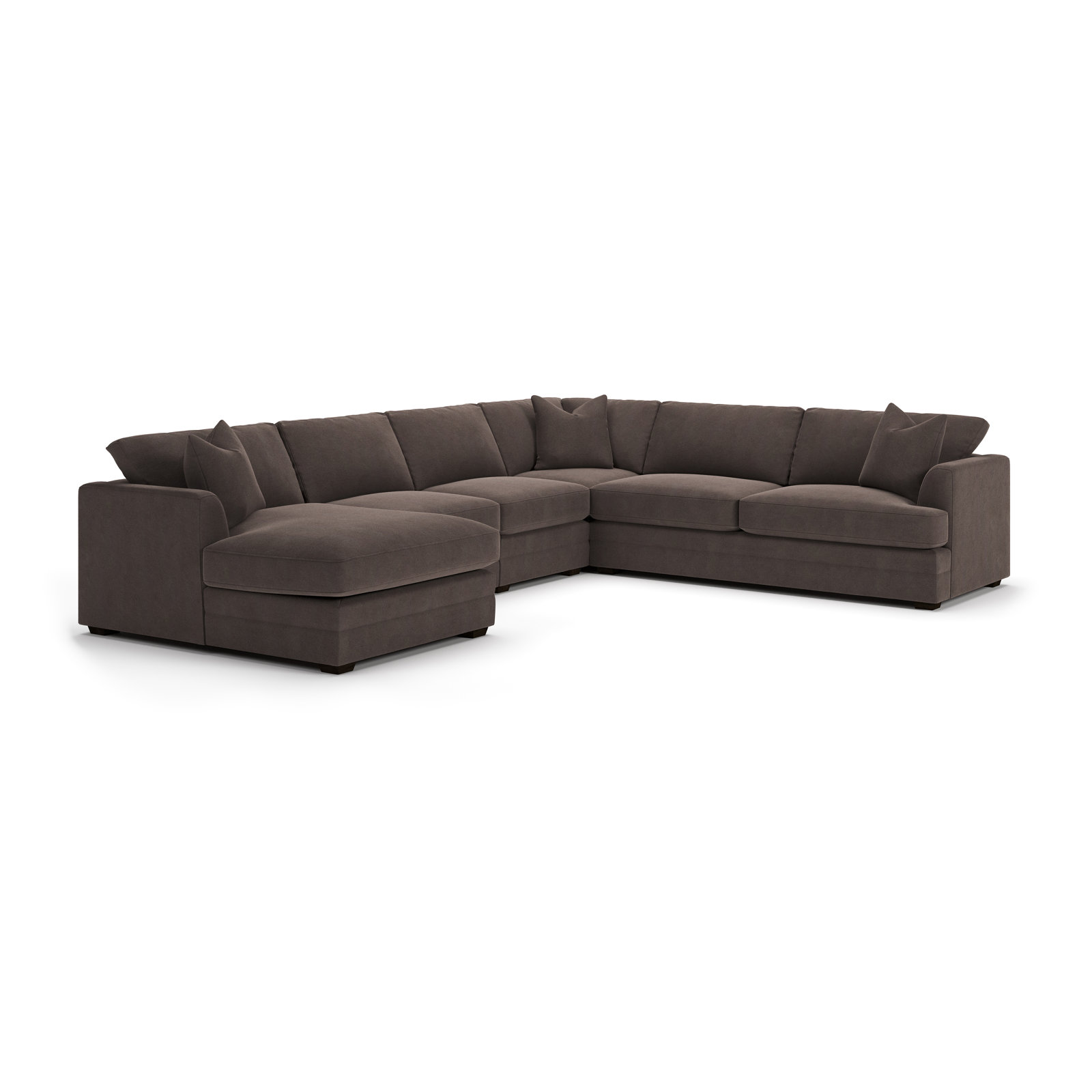 Edan U-Sectional, Bella Ash Performance Velvet, Left Hand Facing