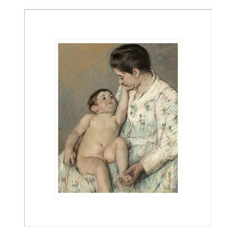 «A Caress» par Mary Cassatt, impression giclée sur cadre, H 15,75 po x l 13,75 po