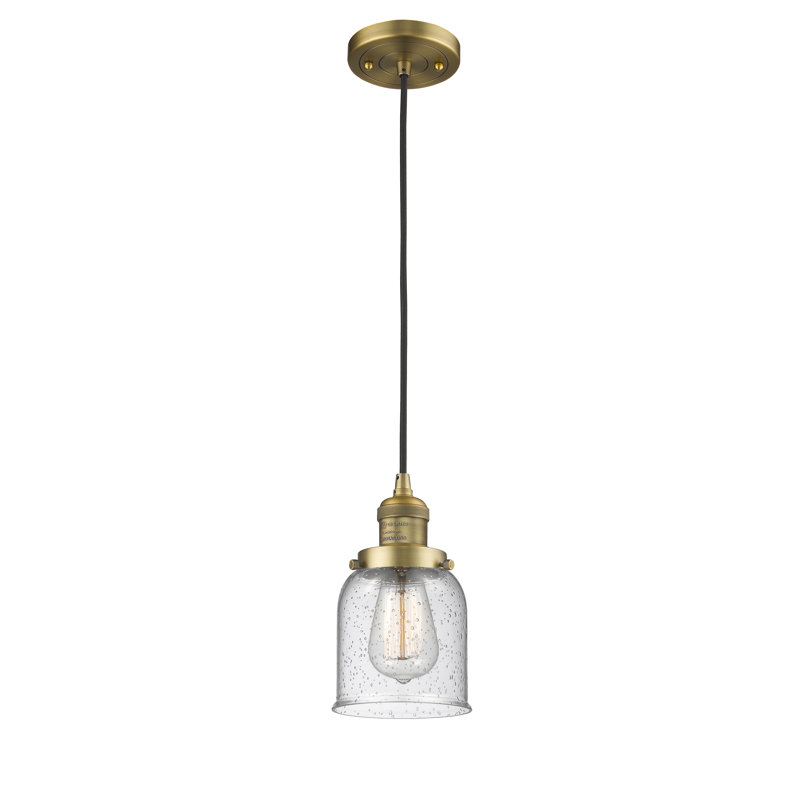 Luminaire suspendu 1 lumière à une cloche, H 8,88 po x l 5 po x P 5 po, Laiton brossé