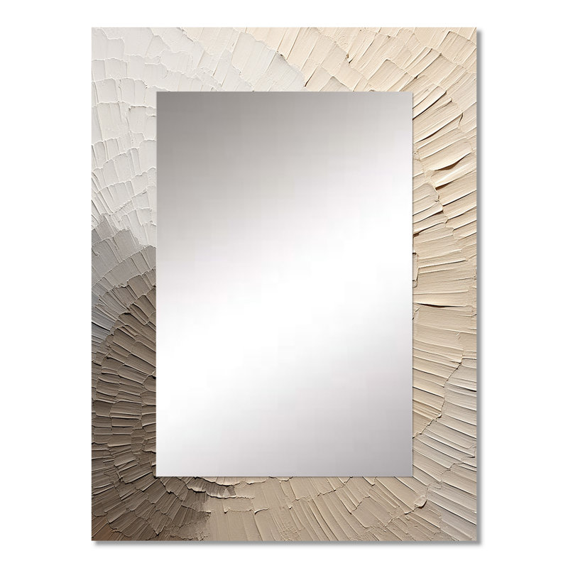 «Graceful Minimalisme Beige Mute Art», miroir décoratif minimaliste, miroir mural moderne, impression d'art en métal