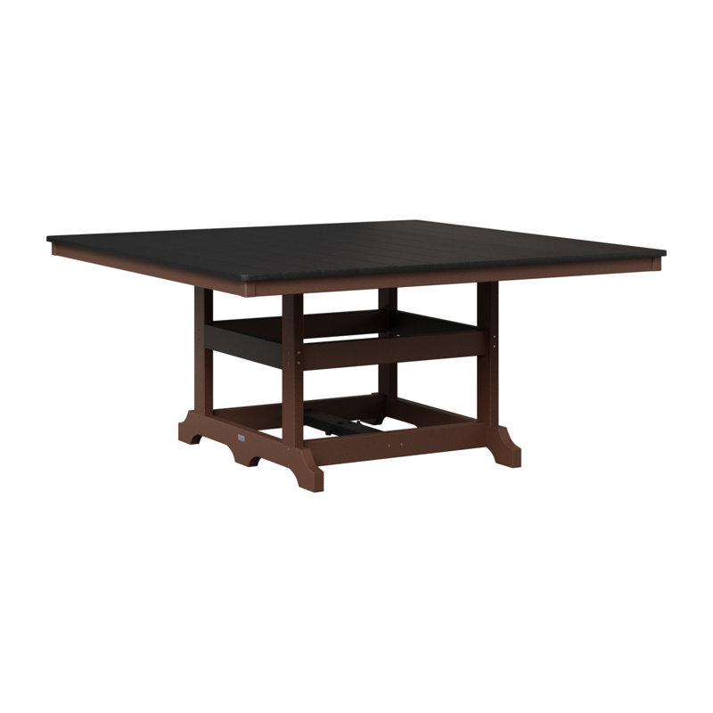 Garden Classic Outdoor Square Dining Table, Black, Chocolate Brown
