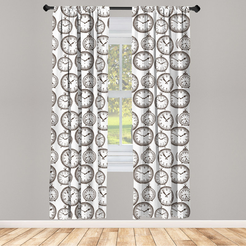 Clock Semi-Sheer Rod Pocket Sliding Panel, 28" x 95"