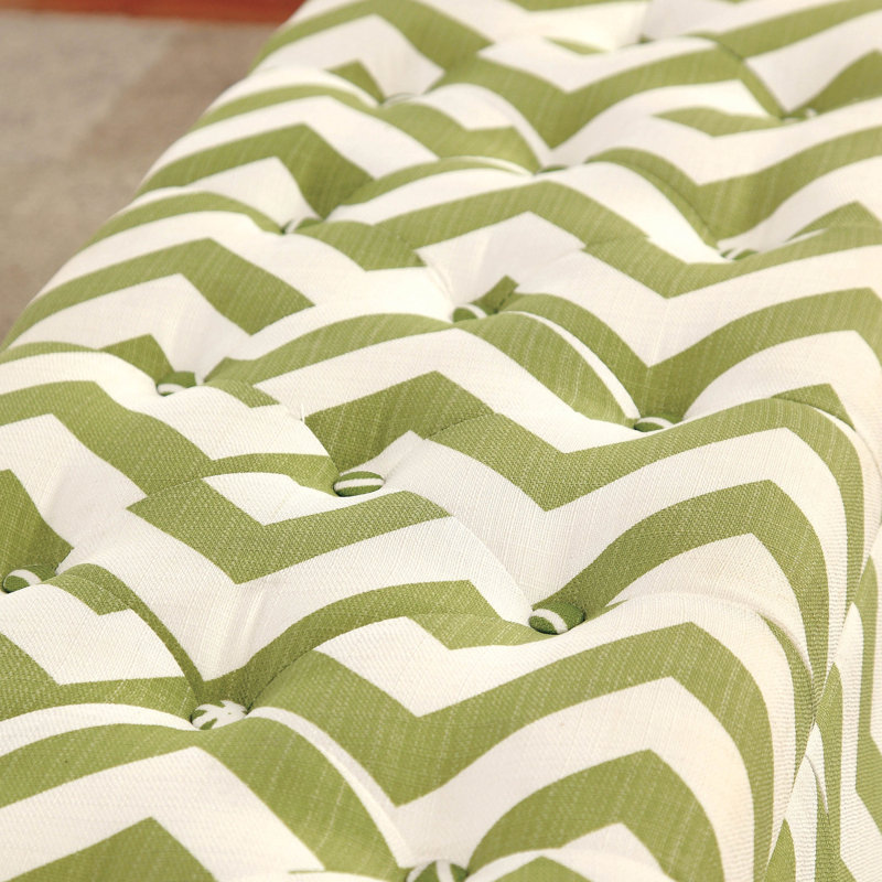Zarah Polyester Upholstered Storage Bench, Green