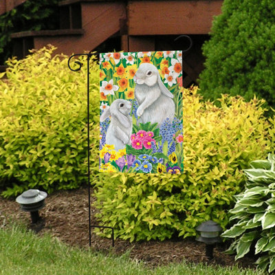 Flowerpot Bunny Garden Flag
