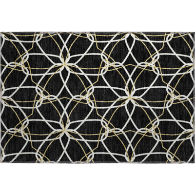 Tapis noir lavable à la machine de qualité supérieure Prisco