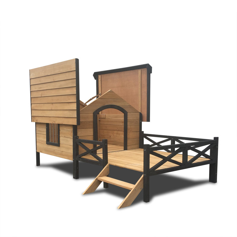 Niche pour chien en bois avec porche Dannah