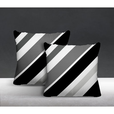  Indoor / Outdoor Striped Square Throw Pillow