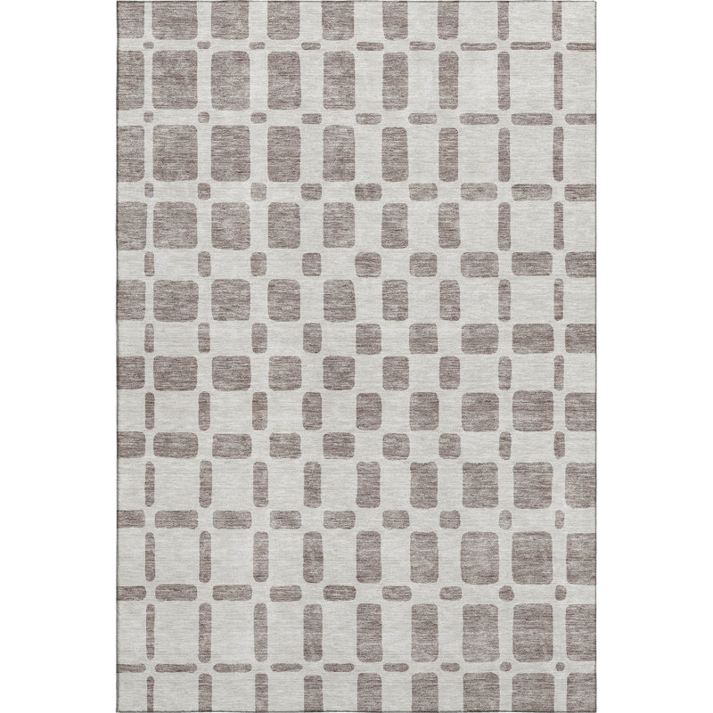 Premium Machine Washable Prisco Taupe Rug, Rectangle 8' x 10'
