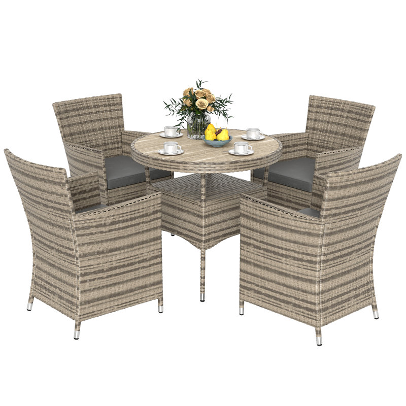 Round 5 - Piece 4 - Person 35.4Cm L Outdoor Table Set