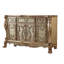 Commode en bois avec plusieurs tiroirs et une armoire, or et blanc os-29443411