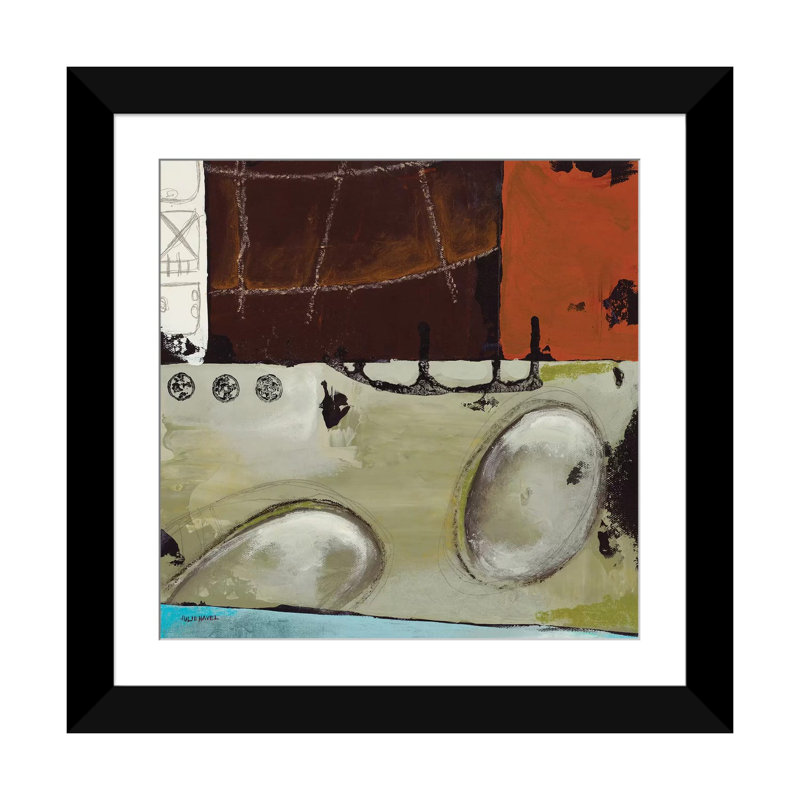 Automne II - reproduction sur toile, H 16 po x l 16 po x P 1 po, Papier beaux-arts encadré noir, Blanc