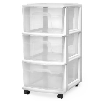 3-Tier Clear Plastic Storage Organizer Cart
