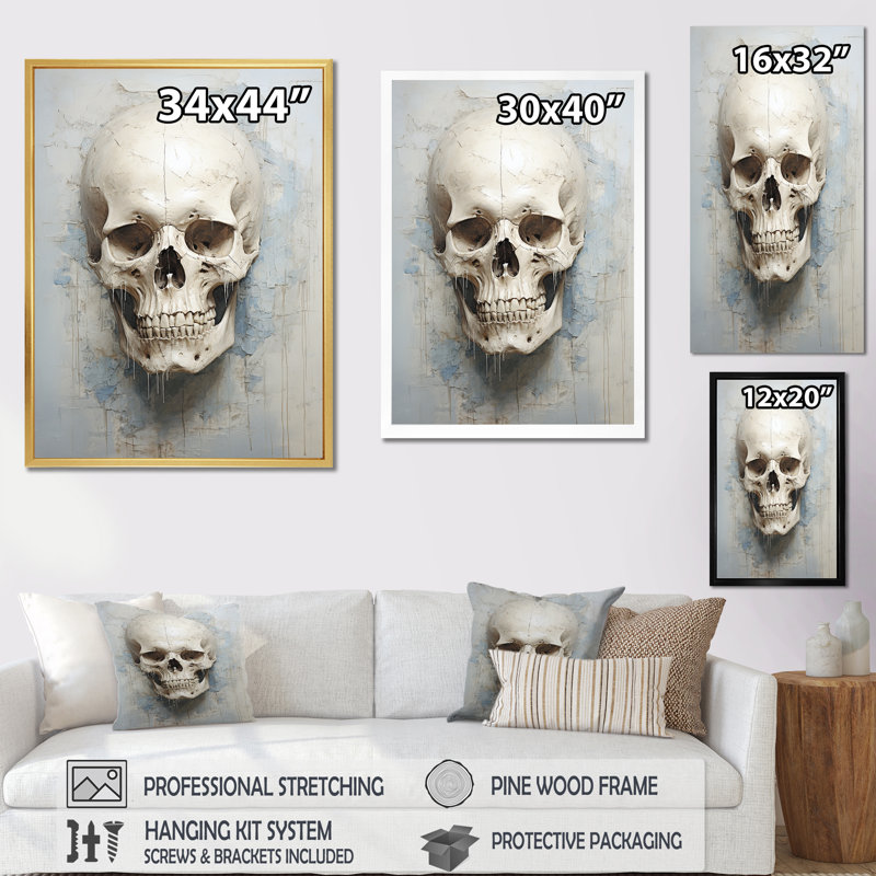«Skull Elegance Portrait», reproduction sur toile, H 32 po x l 16 po x P 1 po, Toile tendue