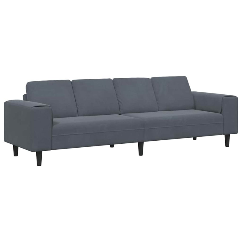 Ensemble de canapé, Velours noir, Noir
