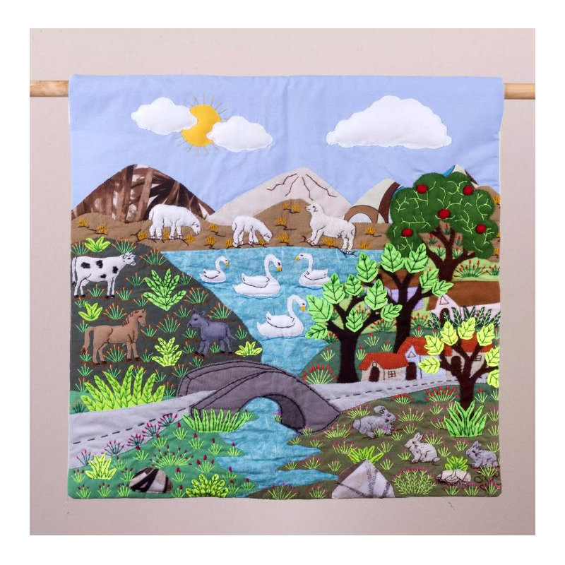 Suspension murale patchwork lakeside village