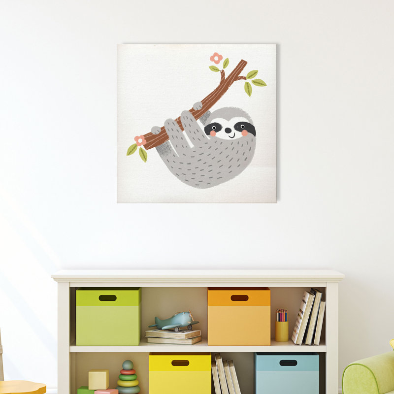 «Grey Sloth», peinture sur toile tendue, H 16 po x l 16 po x P 1,5 po