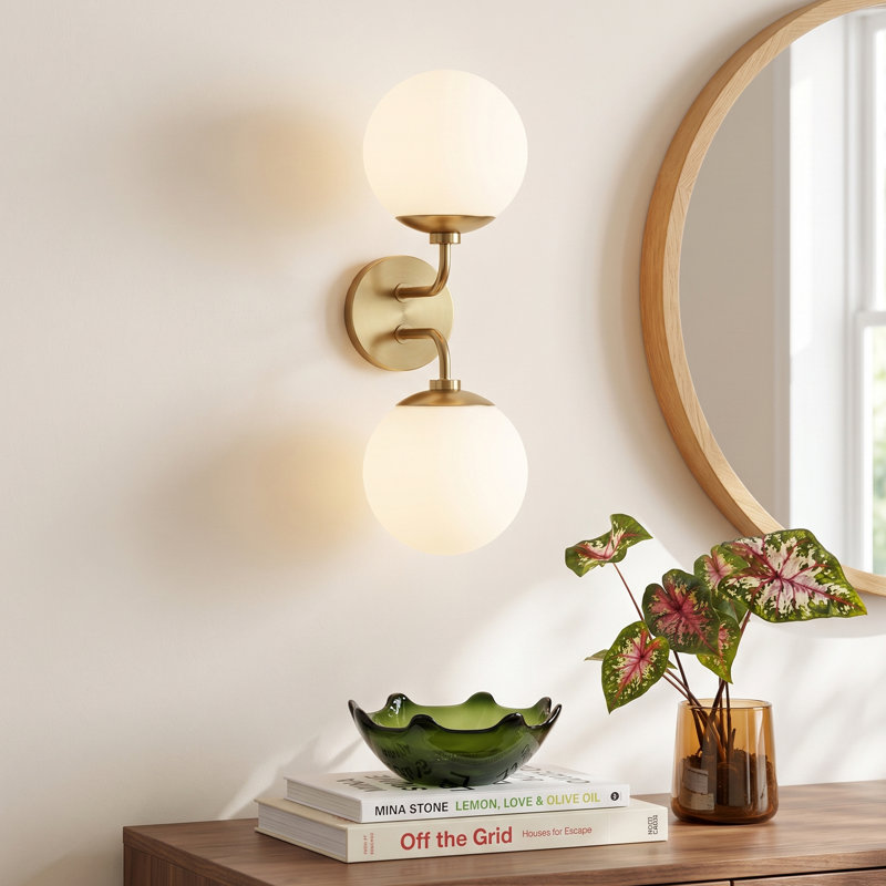 Luna Armed Sconce, Aged Brass