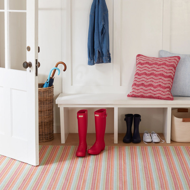 Tapis intérieur / extérieur tissé à la main bonbon Candy, Rectangle 8 pi 6 po x 11 pi 6 po