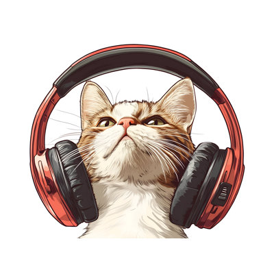 Cat Sticker, Headphone Cat, Cute Kitty Decal, Funny Cat Sticker, Pet Lover Gift, Laptop Sticker, Water Bottle Decal 261GM
