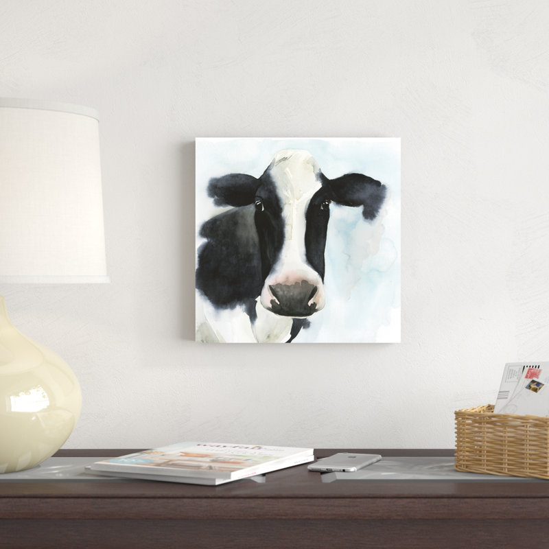 «Farmhouse Friend II», peinture sur toile, H 12 po x l 12 po