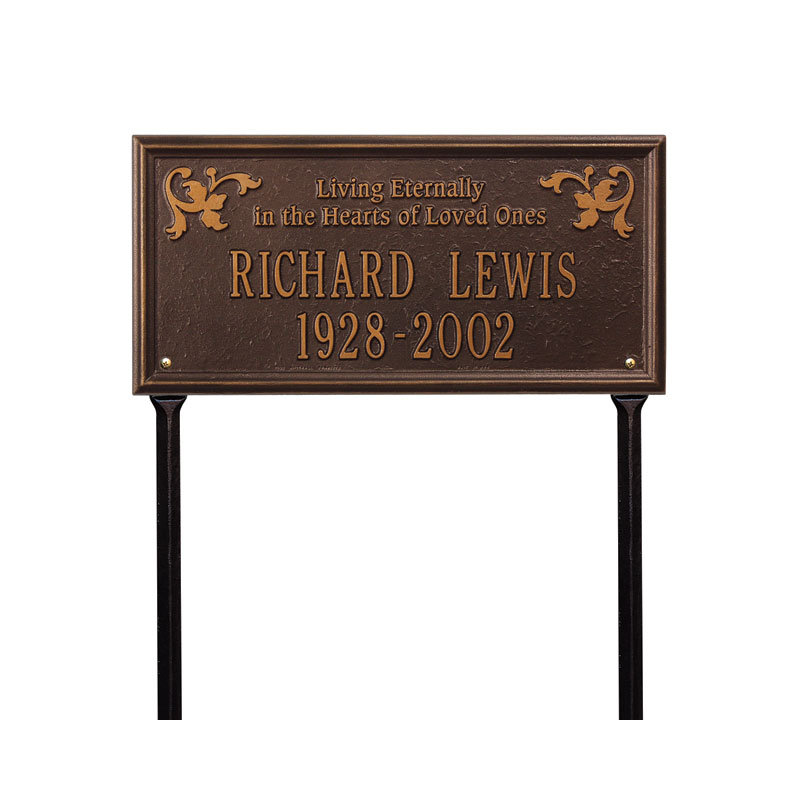 Wilmington 'Living Eternally' Memorial Plaque, Antique Copper, Yes